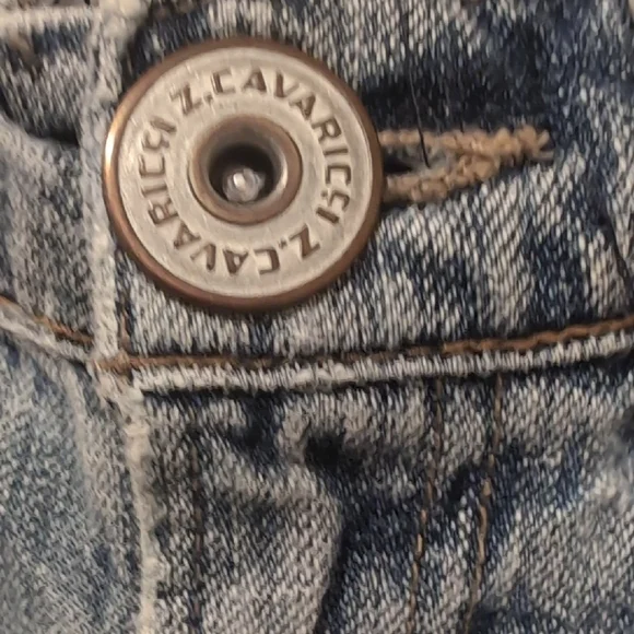 Z. Cavaricci Blue Flare Jeans with Distressed Patches - Picture 12 of 12